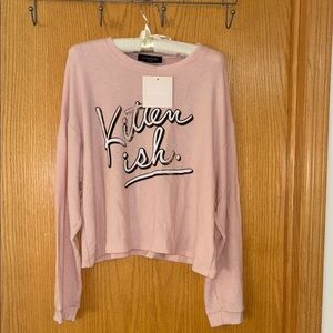 Kittenish Women's Pink Cropped Sweater (NWT)
